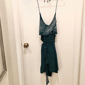 Palm Leaf Open-back Dress
